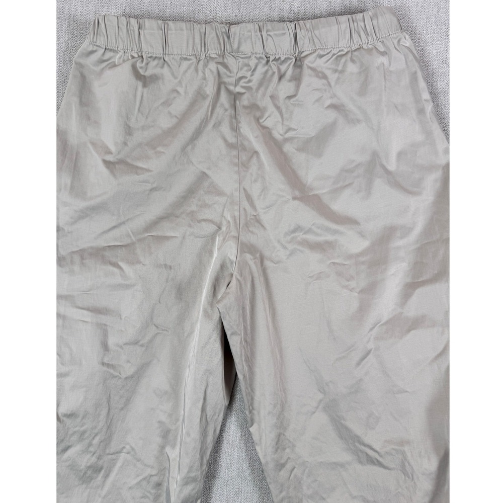 Zara Woman Shiny Satin Cargo Jogger Pants Gray/Silver Large 4-Pocket Utility - Picture 8 of 10